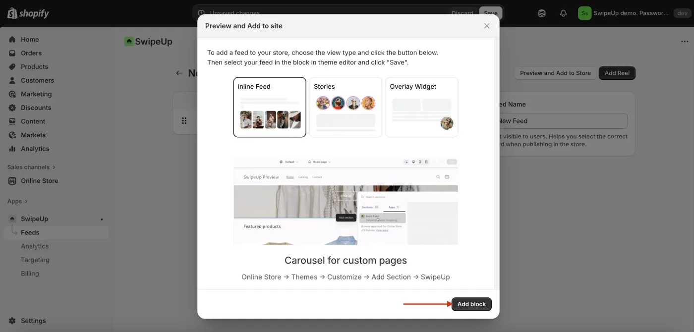 Choose a widget type